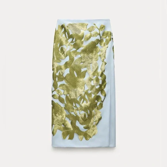 Zara Contrasting sequin high waist midi skirt ZW Collection Sz.XS